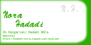 nora hadadi business card