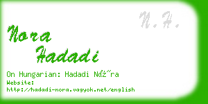nora hadadi business card